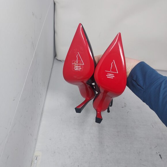 Christian Louboutin Black Strappy Condora Leather Heel Shoe - Picture 2 of 11